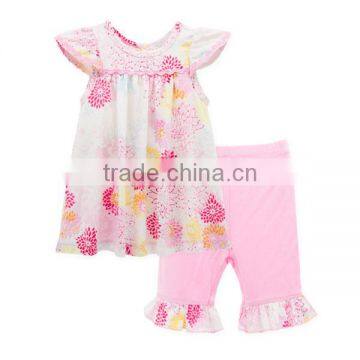 2017 Wholesale summer baby girl clothes set with pants