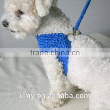 Friendly Dog Collar And Matching Leash Crochet Leather Dog Leash Cotton Pet Harness