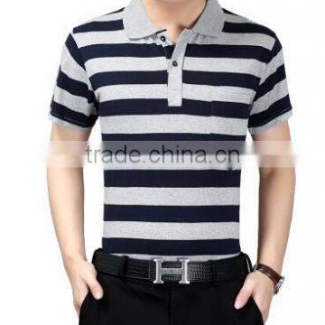 Summer Short-sleeved T-shirts Men Loose Thin Middle-aged Men's Stripes photo-4