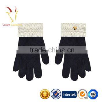 Black Cashmere Cotton Knitted Hand Gloves Price