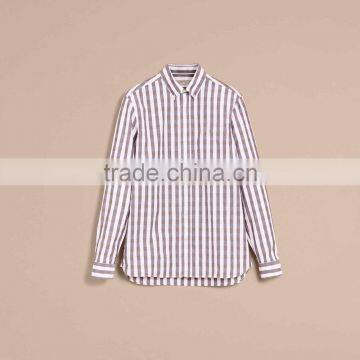 Graceful Euro Style Stripped Casual Custom Cotton Shirt for Handsome Men