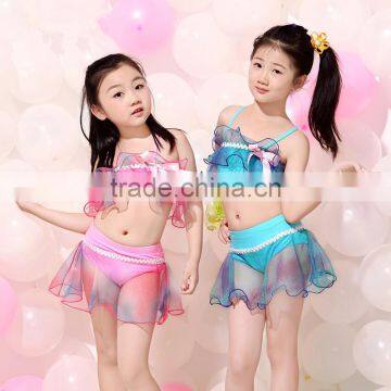 S13738A 2016 hot sale girls sweet bikini kids swimwear