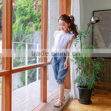 S17608A High Quality Plain T Shirt Girls Sleeveless T Shirt photo-5