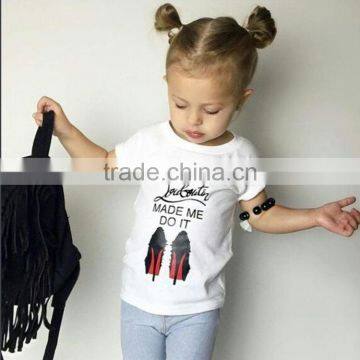 S17496A Hot Girl Letter Girls Cotton Short T-shirt Summer T shirt