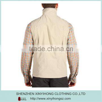 100% Nylon Adjustable Drawcord Hem Two Zip Chest Pockets Mens Vest