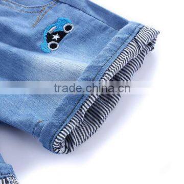 Casual Style Summer Embroidery Boys Denim Shorts photo-3