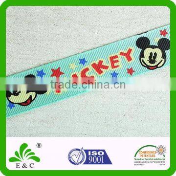 non-stretch non-elastic satin face character letter print ribbon