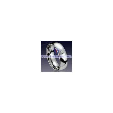 Tungsten CZ Stone Ring