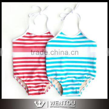 New One Piece Stripe Kids Swimwear