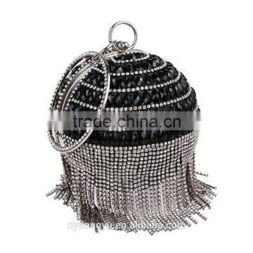 black tassel silver 2017 clutch bag / rhinostone purse d Evening handbag Gorgeous Bridal Wedding Purse Party bag Handbag