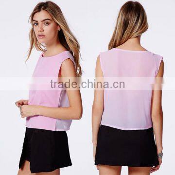 2016 Women Chiffon Loose Blouses,Latest Pink Chiffon Blouses & Tops For Women