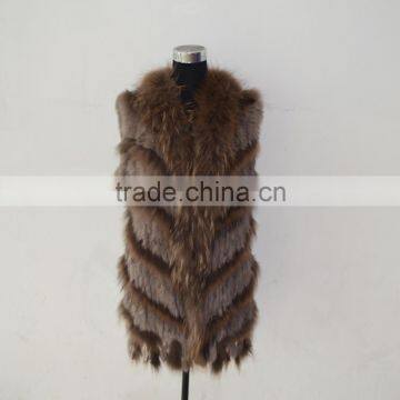 SJ375-01 Various Colors Fur New Design America Rabbit Leather Vests