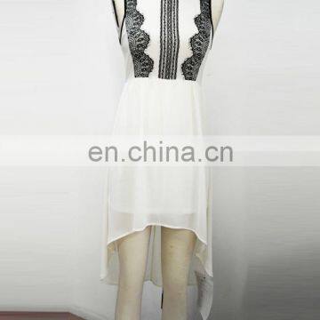 CHEFON Woven ladies black and white evening dresses wholesale