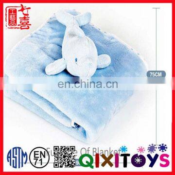 2017 Fannel New Design Plush Dolphin Toy Baby Security Blanket photo-2