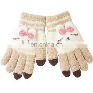 animal knitted touch gloves