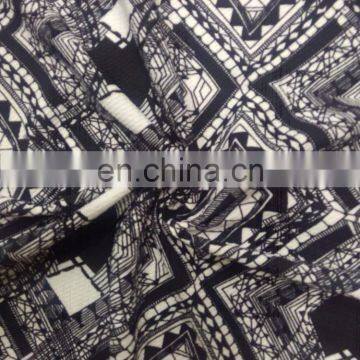 black and white design polyester sucker jacquard with printting