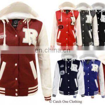 United States winter multi color women fleece varsity jacket