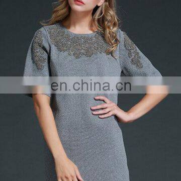 Short summer clothes Women beads dress beaded collar dresses