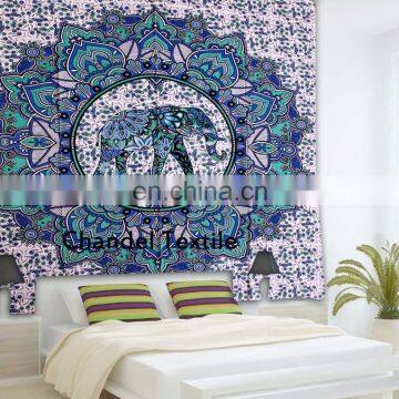 Twin size Mandala Elephant Tapestry Hanging Decor Bohemian Indian Wall Hanging Hippie Tapestries Bedspread Ethnic Art Bedding