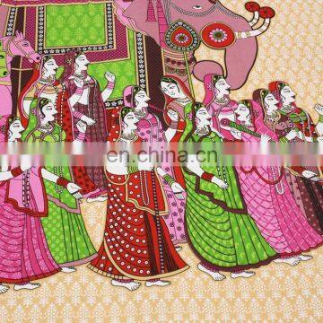 Handmade printed pure cotton bedspread luxury jaipuri bedsheet bedding set
