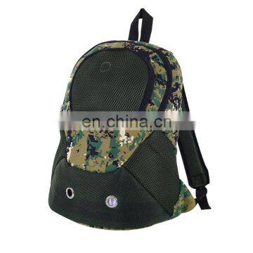 fashion design custom camo fabric dog bag with mesh from guangzhou alibaba