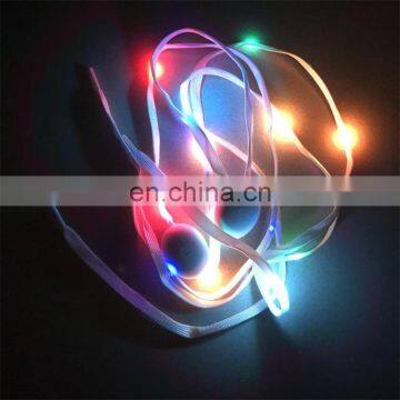 European christmas funny nylon led multiple color flashing shoelace