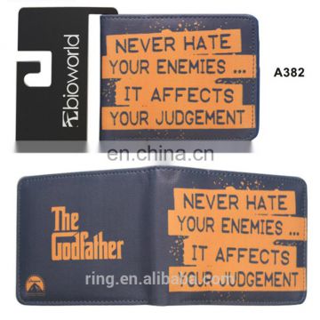 Godfather Wallet For Men Vintage Letter Printing Short Leather Wallets photo-2