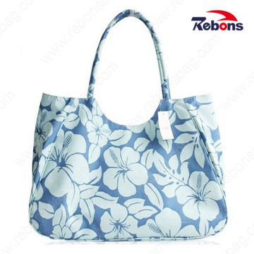 New Design Flower Series Vintage Beach Bag with Flower Print