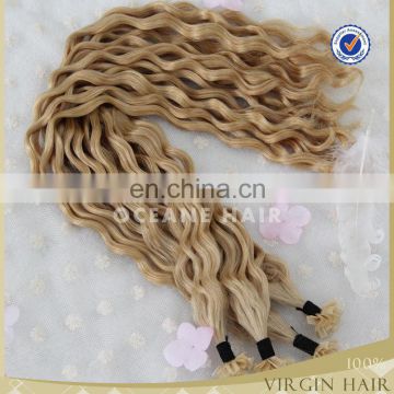 No Tangle No Shedding 100g Keratin tip Curl Cheap Russian Remy Flat Tip Hair Extensions