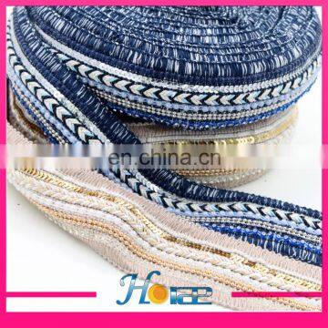 Wholesale Braided Webbing Trim for Shoe Beaded Lace Trim for Garment photo-2