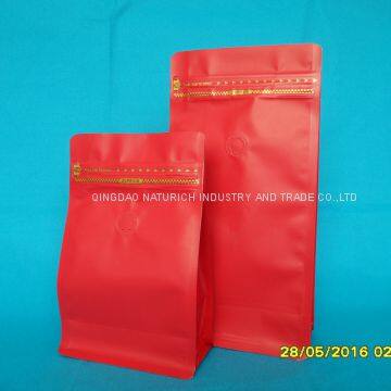 Matt color Laminated Coffee Bag with Valve 250g 500g 1000g 1kg Matt red/black/blue/karft/white stock Coffee Bags