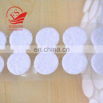 Manufacturer soft white hook loop coins with adhesive backing