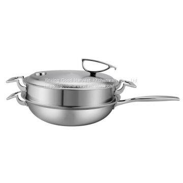 Stainless Steel Wok +steamer photo-2