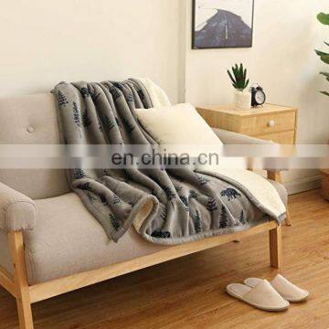 100% Polyester Sherpa Flannel Blanket Two Sides Brushed Cozy Fleece Throw photo-4