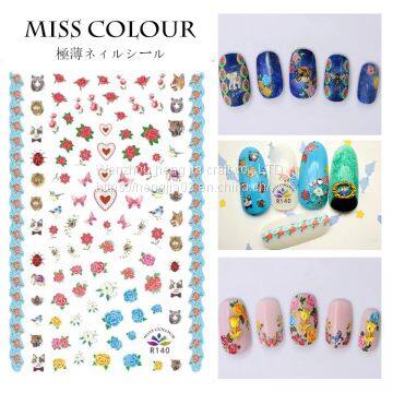 Thin Nail Decal and Sticker Smile Butterfly Flower Dragon Flamingo DIY Slider for Manicure Nail Art Adhesive Home Decoration photo-4