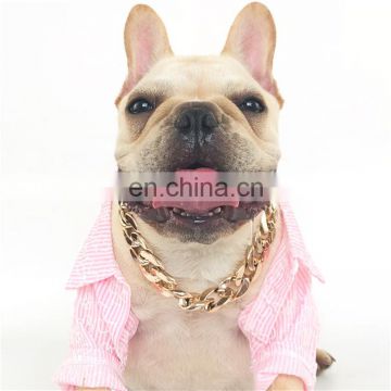 Decorative pet cuban chain gold collar chain necklace for dog