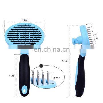 Slicker Removal Animal Metal Deshedding Dematting Massage Small TPR Pet Dog Cat Grooming Hair Comb Brush For Dog photo-6