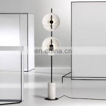 Modern Creative Standing Lighting White Marble Art Floor Lamp For Living Room Hotel photo-2