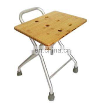 bamboo aluminum elderly bath disabled folding toilet commode chair shower seat with legs