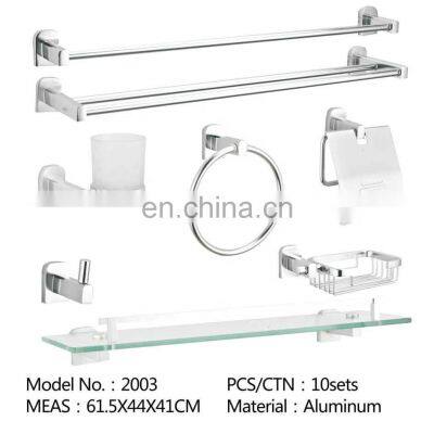 Bathroom Accessories Silver Chromed Zinc Towel Bar Wall Mount Paper Holder Soap Holder Toilet Brush And Holder Towel Ring