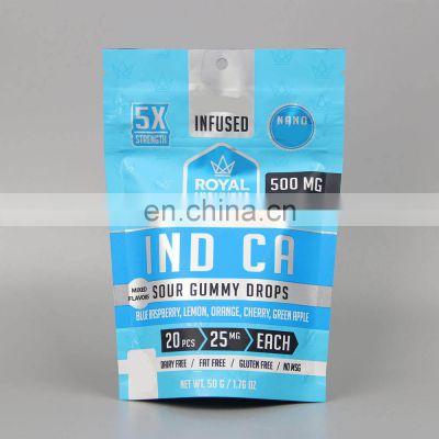 Sample Free UV 3.5g 7g Sachets For Cookie Preroll Medicine Pouch Aluminium Foil Child Proof Doypack