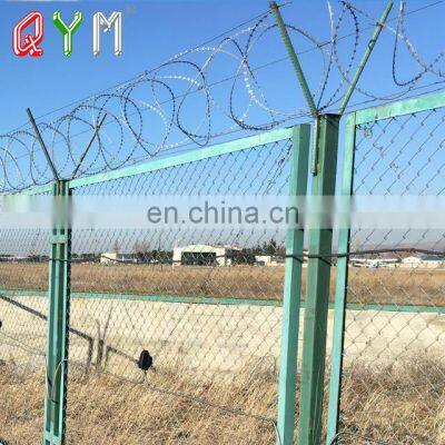 Galvanized Airport Security Fence with Razor Wire on Top