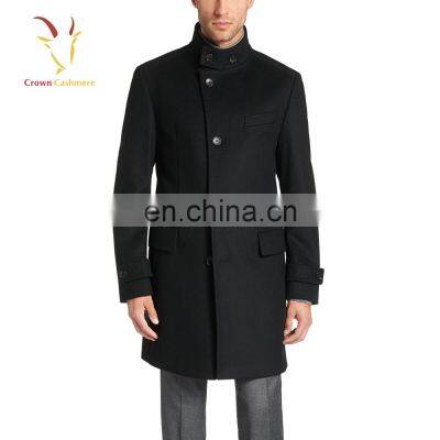 High Neck Men long Plus size winter wool coat,Wool Overcoats for men