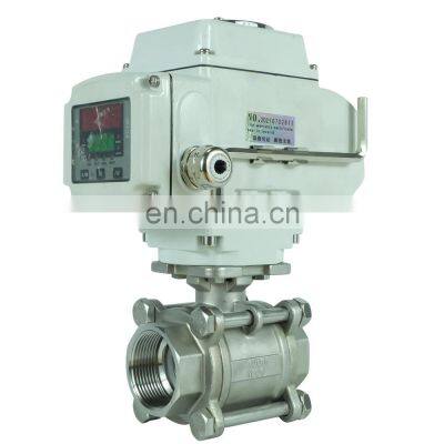 ss304 50mm electric explosion proof motorized v port  ball valve with actuator electrically operated valves