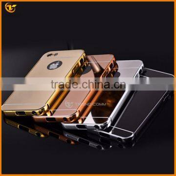 mirror back aluminum bumper plastic case for iphone 5 5s