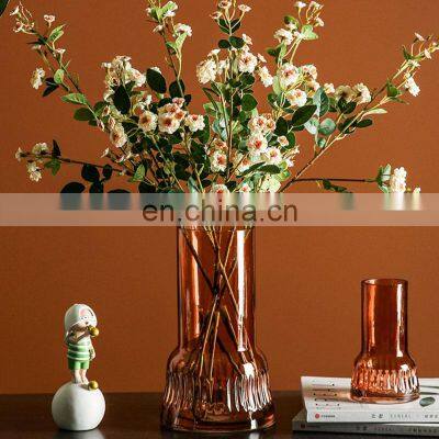 Luxury Creative Glass Small Vase Living Room Table Transparent Dried Flower Decoration