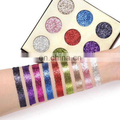 Metallic Sparkle Glitter Pressed Makeup Palette Multi Mineral Shimmer Holographic Eyeshadow Powder 36mm Pan