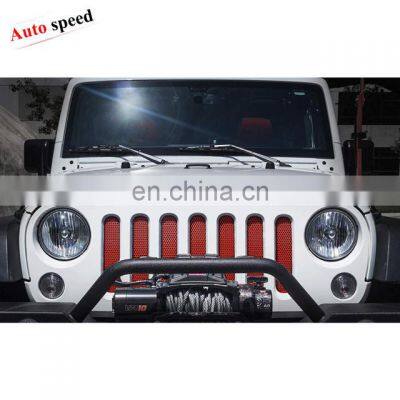 Red Aluminum Mesh Grill Inserts For Jeep Wrangler JK photo-4