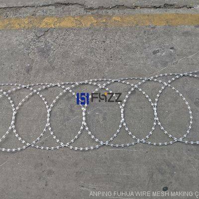 Galvanized Ripper Flat Wrap Razor Wire Type BTO-22 Diamter 500mm photo-3