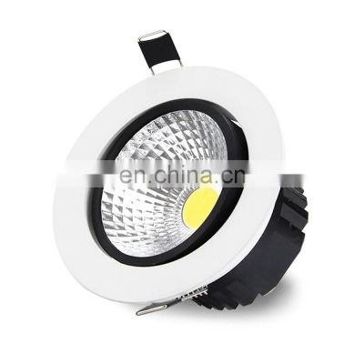 Anti Glare Black White Adjustable Aluminum Downlight Fitting 6W 12W Recessed COB Downlight